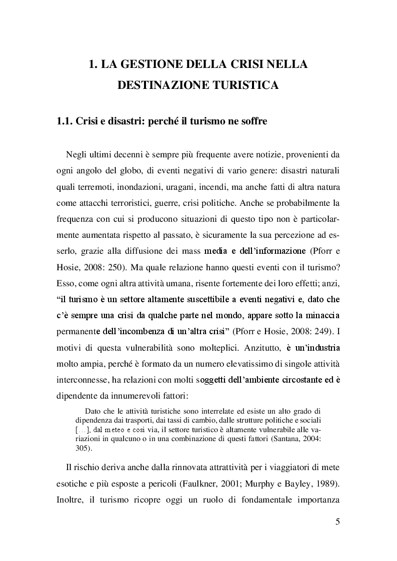 Anteprima della tesi: Strategie di rilancio delle destinazioni turistiche colpite da eventi calamitosi. Il caso del terremoto nelle Marche, Pagina 4