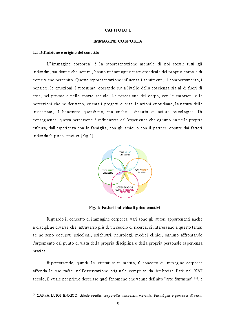 Anteprima della tesi: L'immagine corporea: cibo, psiche e i suoi disturbi, Pagina 5