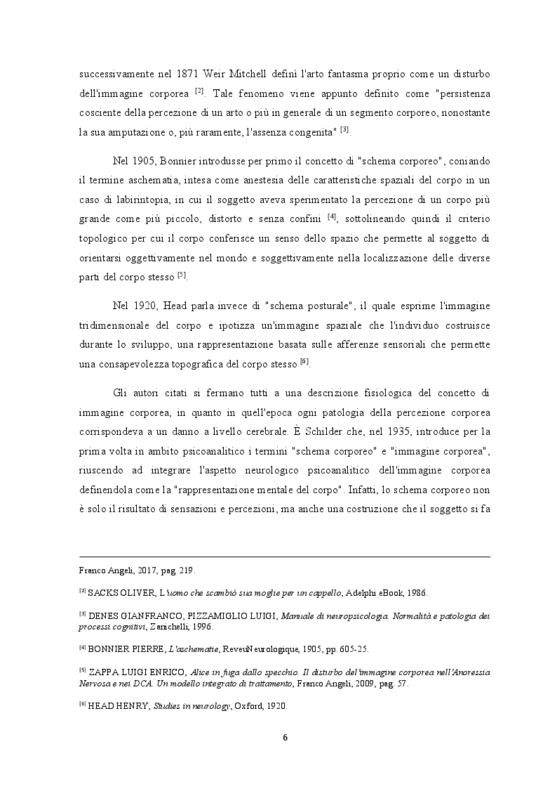 Anteprima della tesi: L'immagine corporea: cibo, psiche e i suoi disturbi, Pagina 6