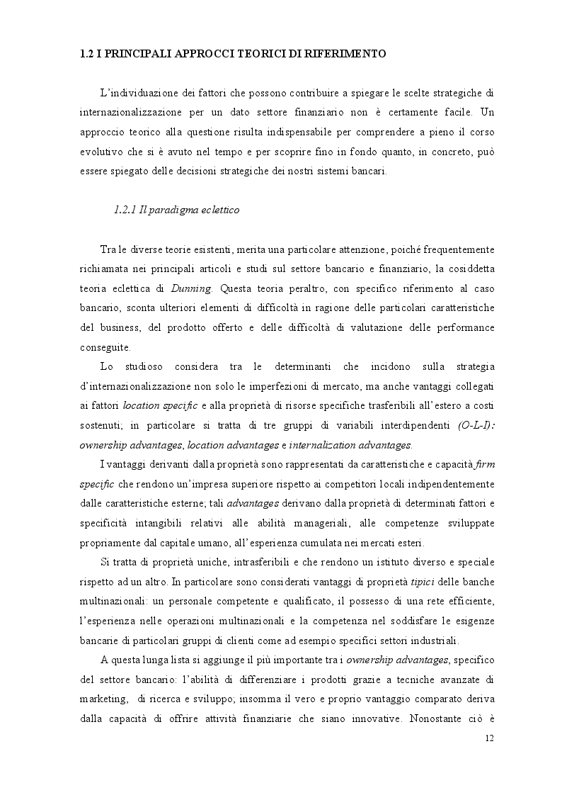 Anteprima della tesi: Il processo di internazionalizzazione degli istituti bancari, Pagina 10