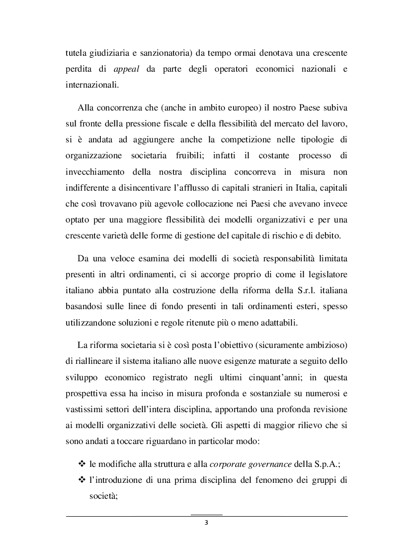 Anteprima della tesi: I Diritti Particolari del Socio nella Nuova S.R.L., Pagina 4