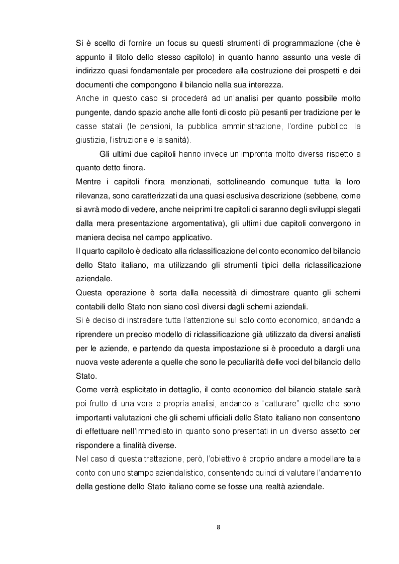 Anteprima della tesi: Analisi del bilancio dello Stato - Modello di conto economico riclassificato per il bilancio dello Stato ed analisi empirica sul ruolo del debito pubblico, Pagina 3