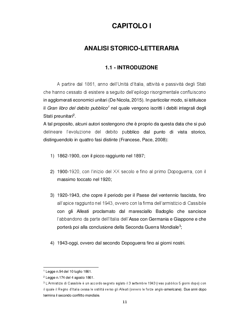 Anteprima della tesi: Analisi del bilancio dello Stato - Modello di conto economico riclassificato per il bilancio dello Stato ed analisi empirica sul ruolo del debito pubblico, Pagina 5