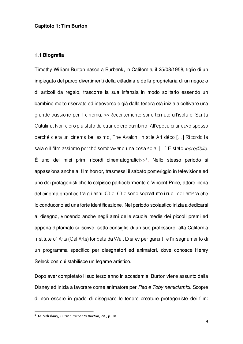 Anteprima della tesi: Donne Vamp, Goth e Dark nel cinema di Tim Burton, Pagina 4