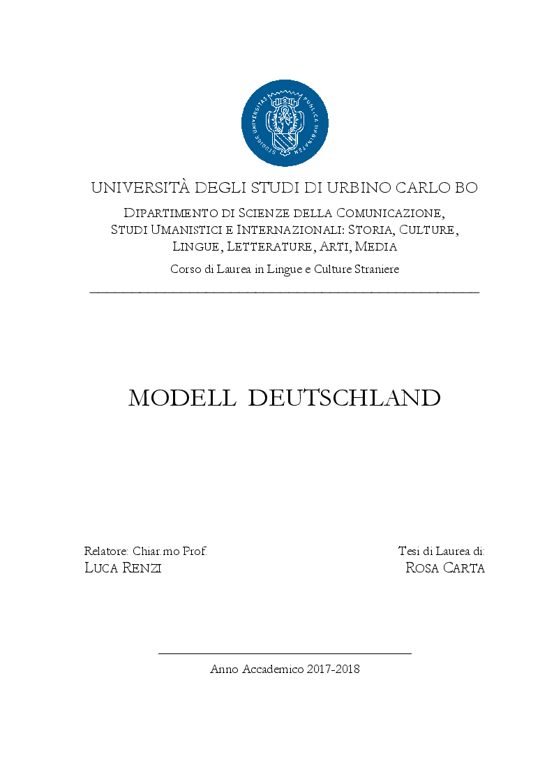 Anteprima della tesi: Modell Deutschland, Pagina 1