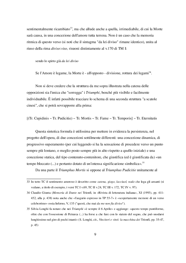 Estratto dalla tesi: ''Morte bella parea nel suo bel viso''. Connessioni macrotestuali nei Triumphi di Petrarca