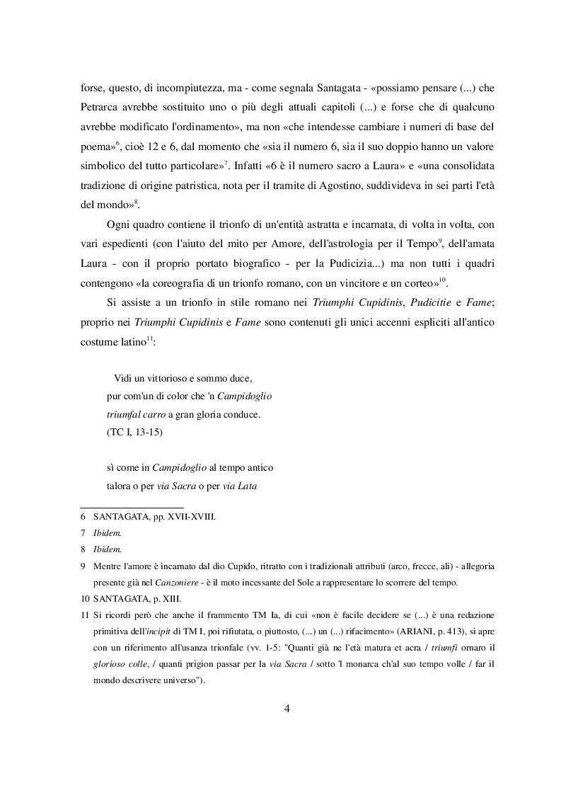 Anteprima della tesi: ''Morte bella parea nel suo bel viso''. Connessioni macrotestuali nei Triumphi di Petrarca, Pagina 4