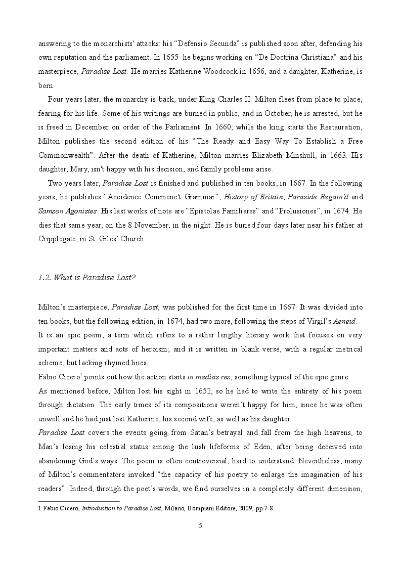 Anteprima della tesi: Fall From Grace - Uno studio sul Satana miltoniano, Pagina 4