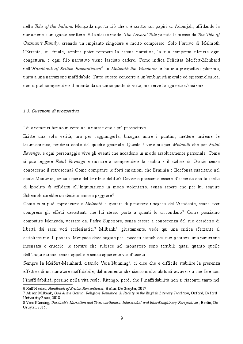 Anteprima della tesi: Lo Sguardo del Viandante. Traduzione e commento di Fatal Revenge di Charles Robert Maturin, Pagina 7