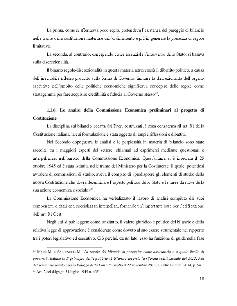 Anteprima della tesi: La flessibilità del vincolo del pareggio di bilancio ai sensi dell'art. 81 della Costituzione, Pagina 12