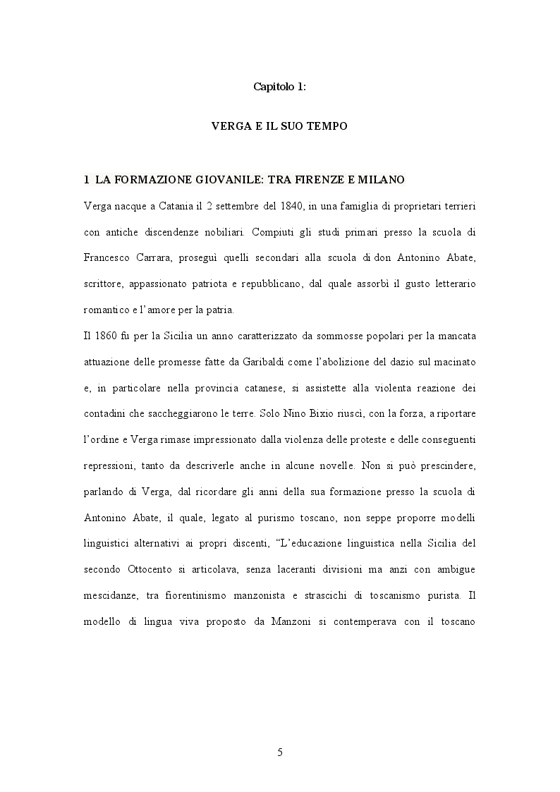 Anteprima della tesi: Ancora su Verga: il caso di ''Storia di una capinera'' da Romanzo a Sceneggiatura, Pagina 4