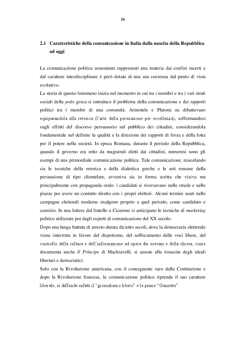 Anteprima della tesi: Comunicazione politica: dalle piazze ai social network nell'Italia post - Tangentopoli, Pagina 3