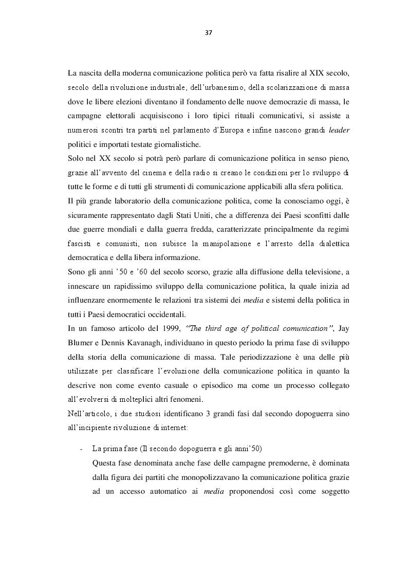 Anteprima della tesi: Comunicazione politica: dalle piazze ai social network nell'Italia post - Tangentopoli, Pagina 4