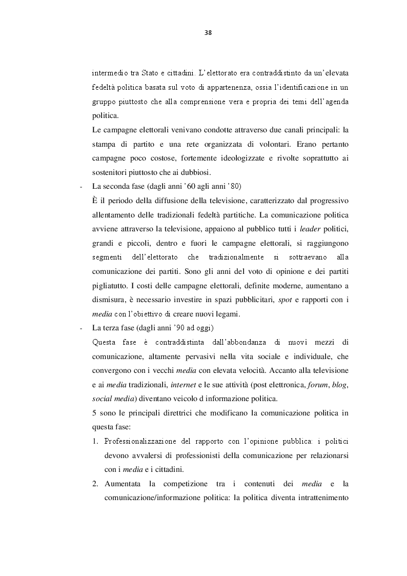 Anteprima della tesi: Comunicazione politica: dalle piazze ai social network nell'Italia post - Tangentopoli, Pagina 5
