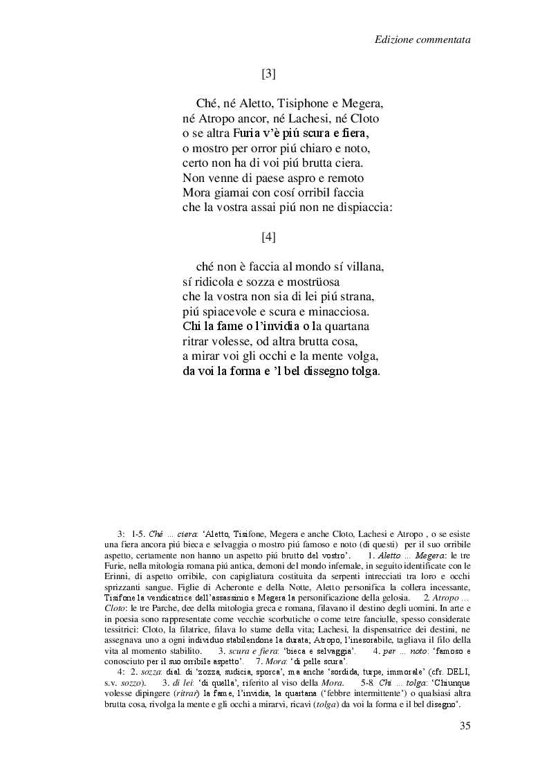 Estratto dalla tesi: Stanze in lode della donna brutta, stampate a Firenze da Anton Francesco Doni, 1547. Edizione commentata