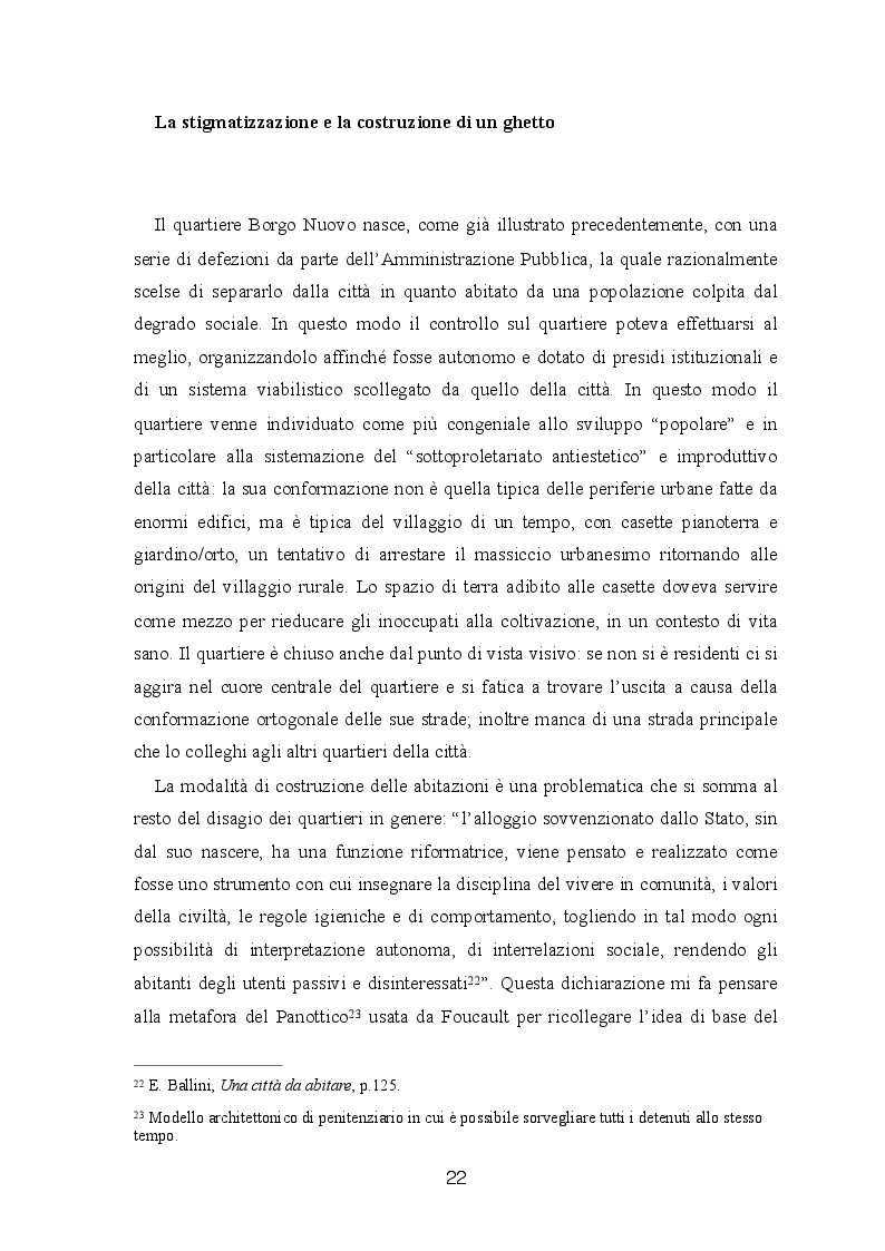 Estratto dalla tesi: La progettazione urbana partecipata: il caso Borgo Nuovo