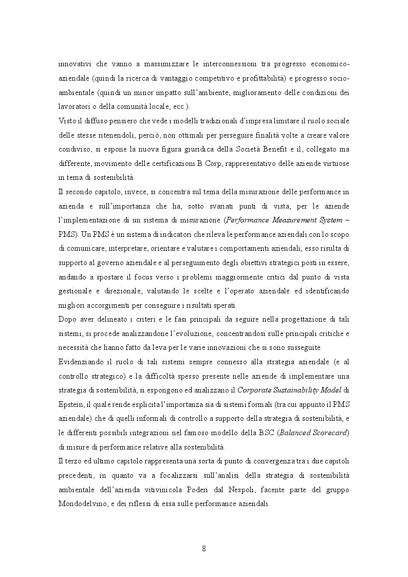 Anteprima della tesi: Sostenibilità e Sistemi di Misurazione delle Performance: un'analisi in ''Poderi dal Nespoli'', Pagina 4