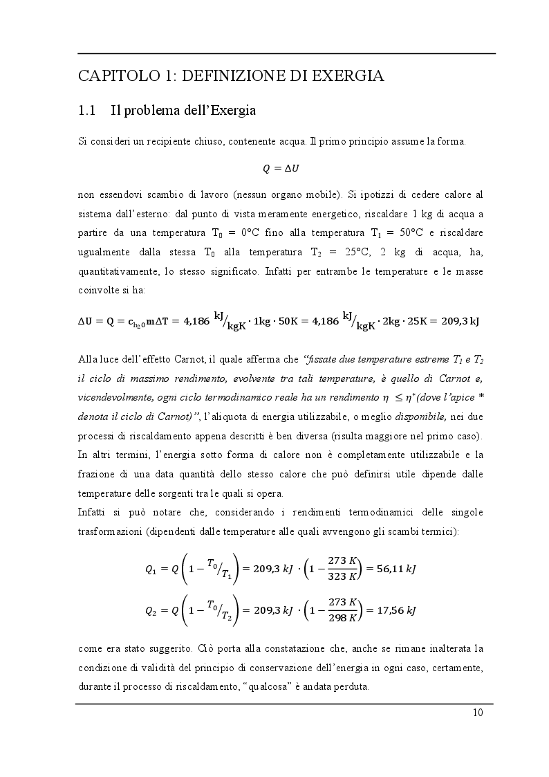 Anteprima della tesi: L'analisi exergetica quale metodo di ottimizzazione di un impianto combinato: un caso studio, Pagina 5