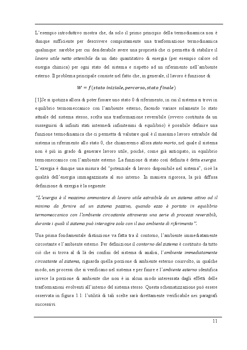 Anteprima della tesi: L'analisi exergetica quale metodo di ottimizzazione di un impianto combinato: un caso studio, Pagina 6
