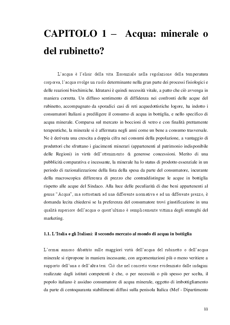 Anteprima della tesi: Le concessioni delle acque minerali: verso la riforma della Legge Regionale Toscana n.38/2004 in materia di canoni concessori e incentivi per i concessionari, Pagina 7