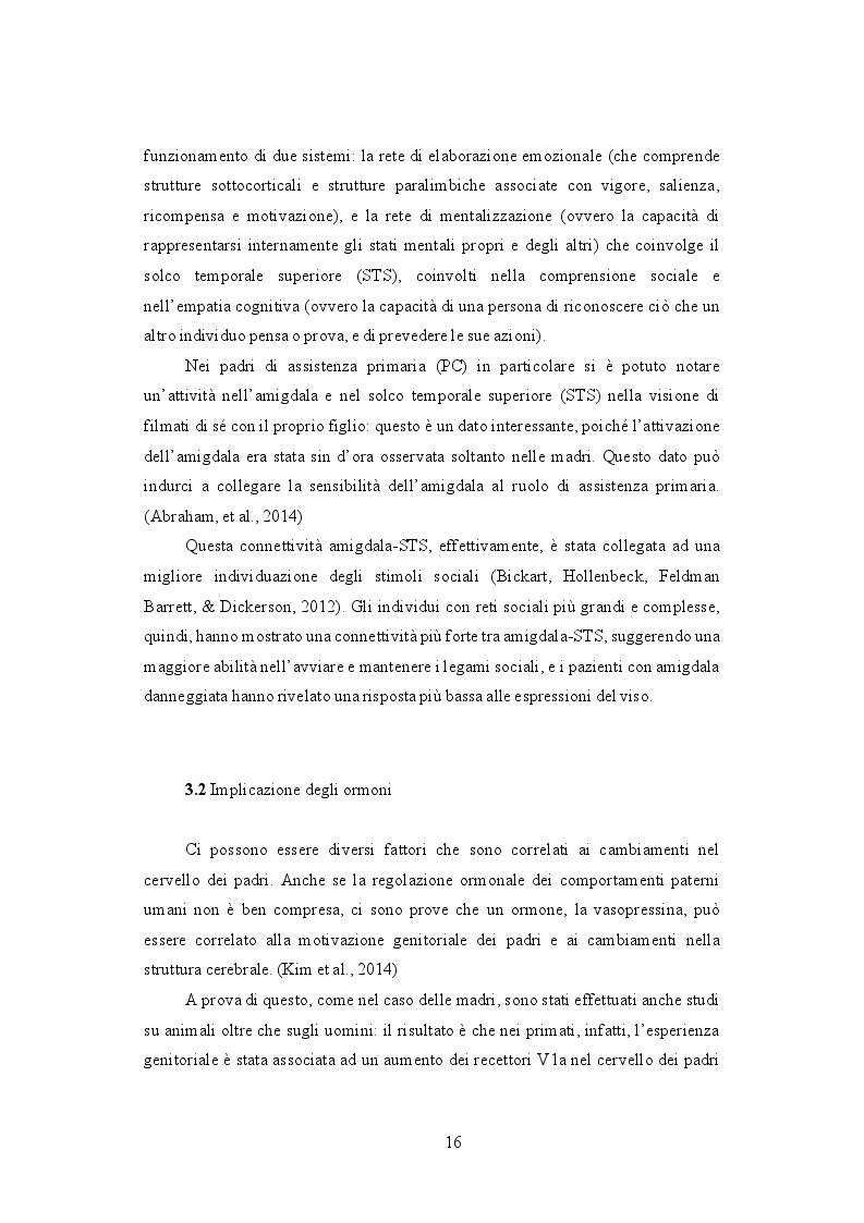 Estratto dalla tesi: Cambiamenti e funzioni cerebrali legati alla genitorialità