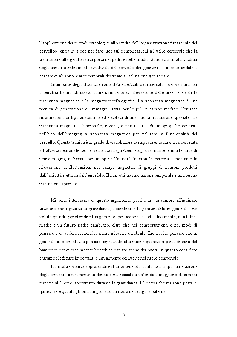 Anteprima della tesi: Cambiamenti e funzioni cerebrali legati alla genitorialità, Pagina 4