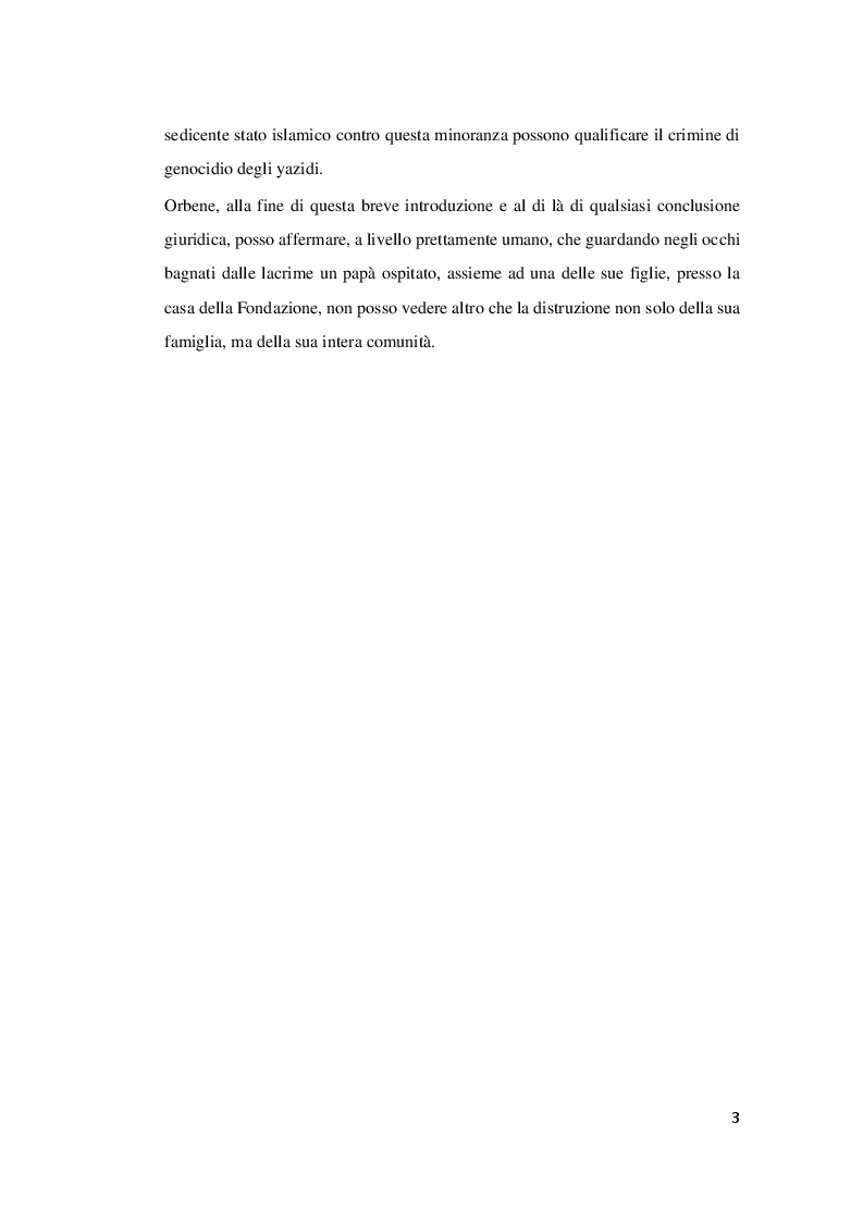 Anteprima della tesi: La persecuzione della minoranza yazida da parte del sedicente stato islamico: la possibile qualificazione come genocidio, Pagina 4