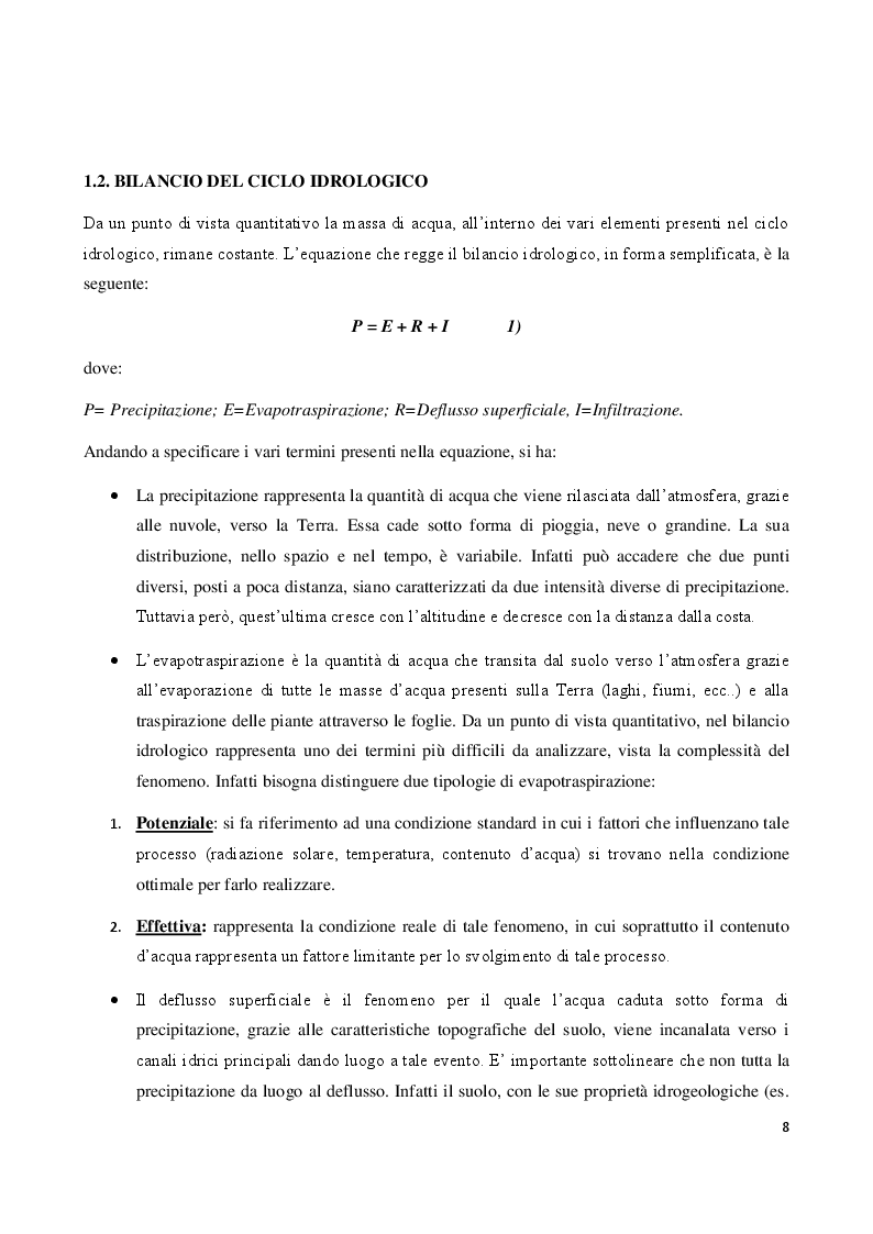 Anteprima della tesi: Calibrazione e validazione del modello Cathy in un bacino idrologico dell'Italia meridionale, Pagina 5