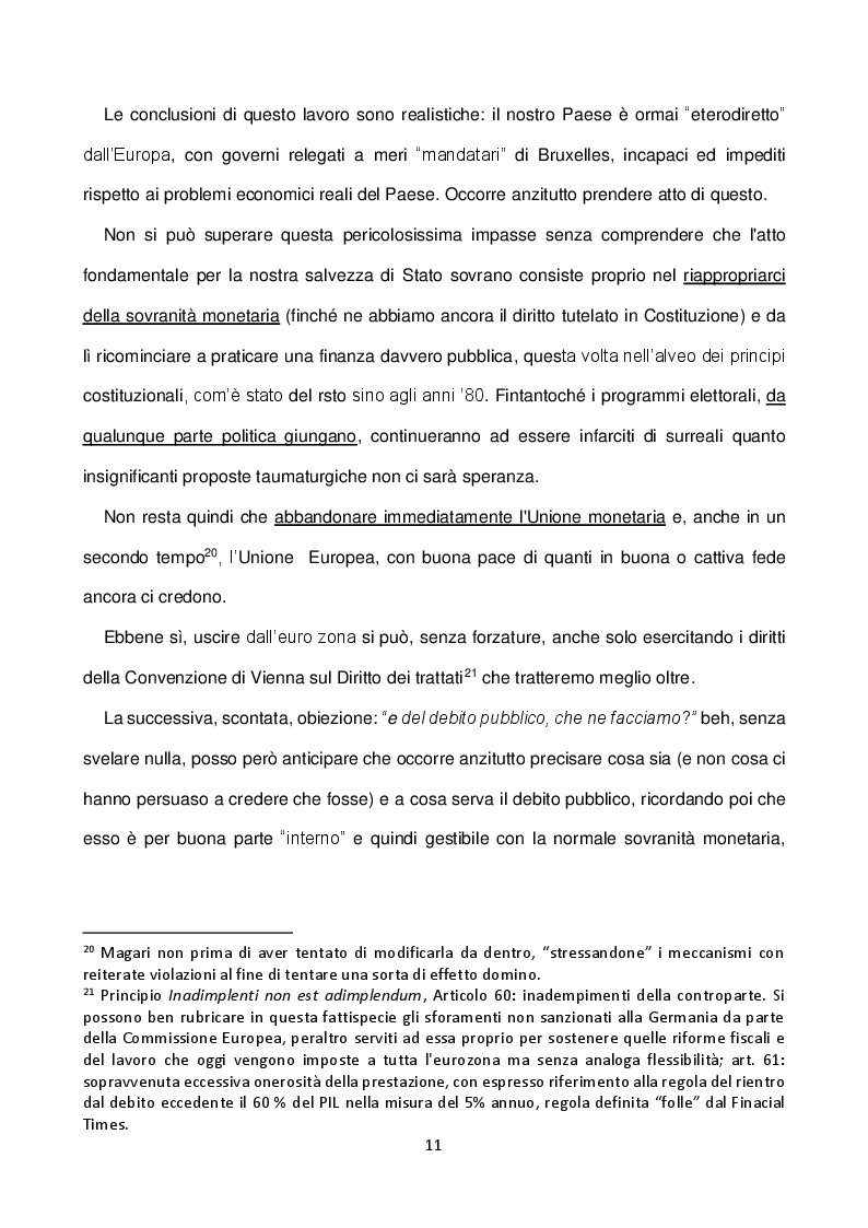 Estratto dalla tesi: Illegittimità costituzionale dei Trattati Europei e profili di responsabilità penale