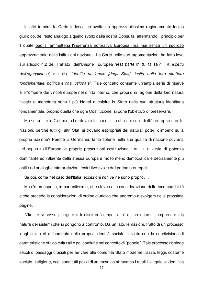 Anteprima della tesi: Illegittimità costituzionale dei Trattati Europei e profili di responsabilità penale, Pagina 3