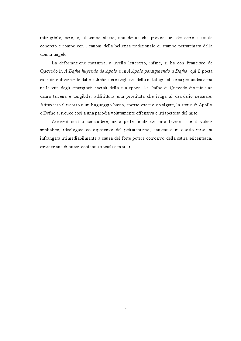 Anteprima della tesi: Apollo e Dafne in Garcilaso, Lope e Quevedo: verso la degradazione di un amore impossibile, Pagina 3
