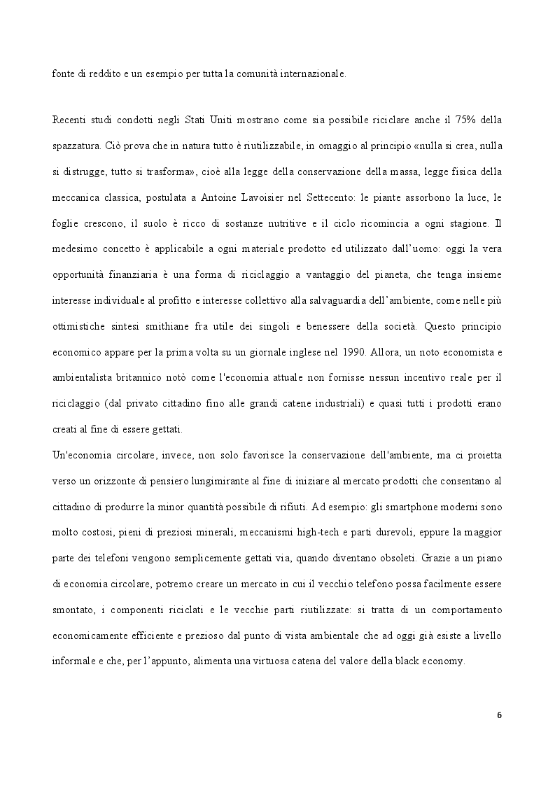 Anteprima della tesi: La produzione industriale dei rifiuti nel ciclo economico. Vantaggi e svantaggi dell’Economia Circolare, Pagina 3