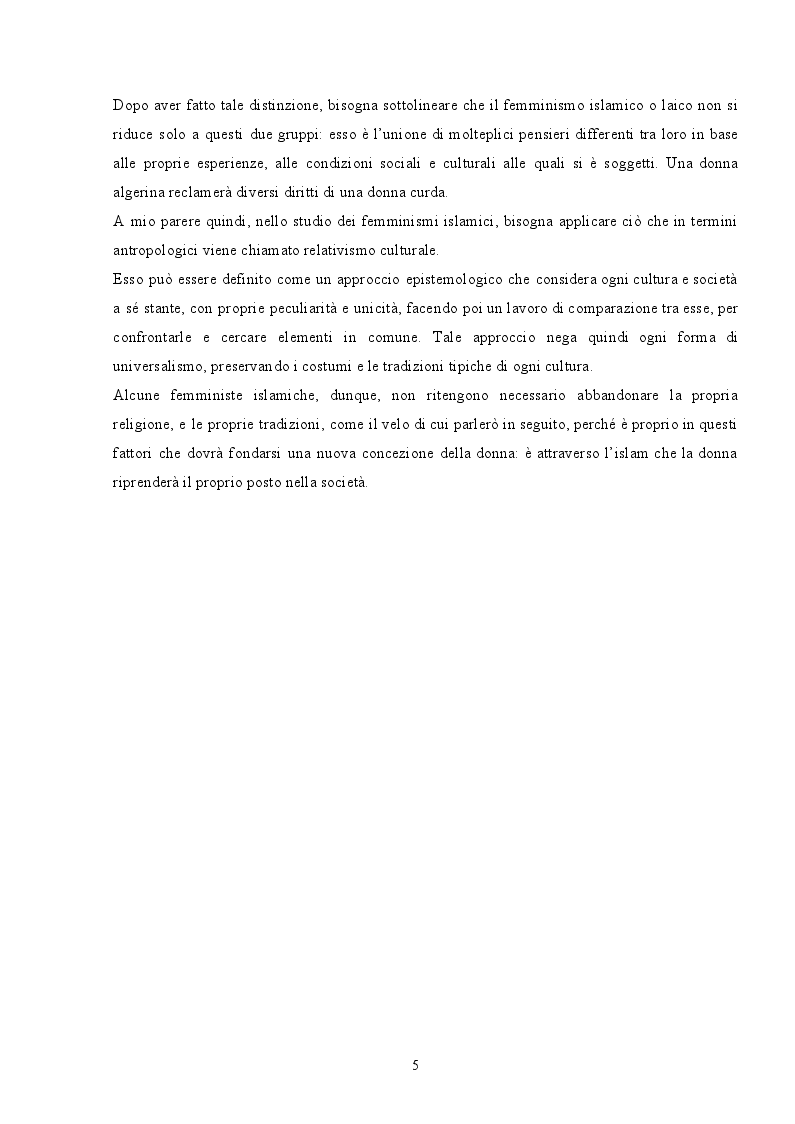 Anteprima della tesi: Femminismi Islamici, Pagina 5