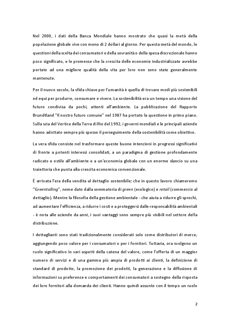 Anteprima della tesi: Greentailing e impatto della green advertising sulla percezione del consumatore, Pagina 3