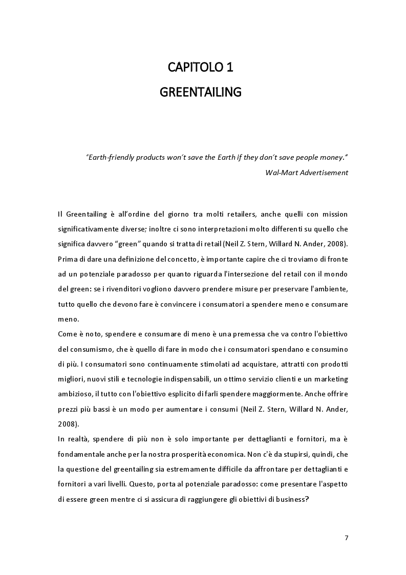 Anteprima della tesi: Greentailing e impatto della green advertising sulla percezione del consumatore, Pagina 7