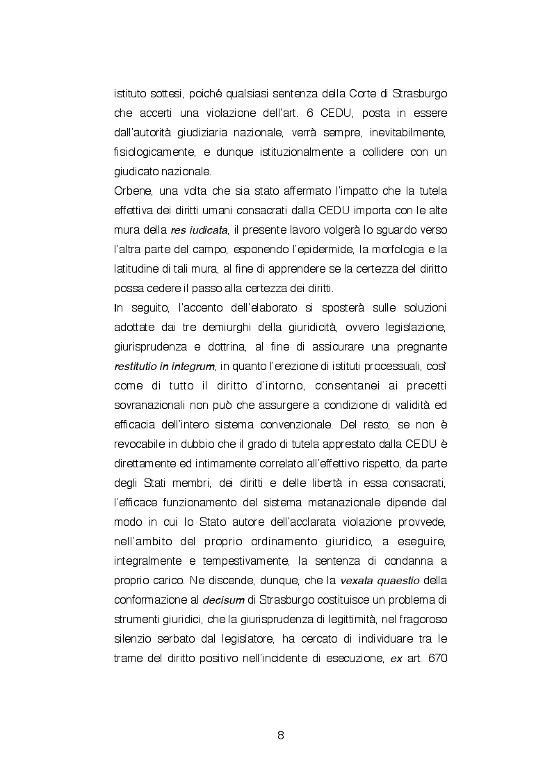 Anteprima della tesi: Giudicato penale ed obblighi conformativi: la c.d. revisione europea, Pagina 4