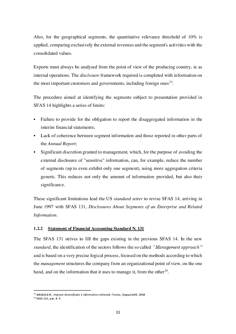 Anteprima della tesi: The impact of IFRS 8 on segmental reporting by Italian listed companies, Pagina 6