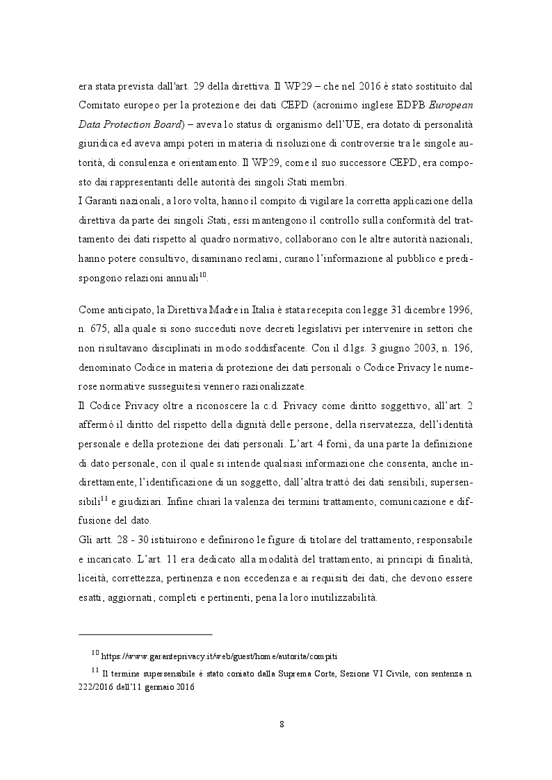 Anteprima della tesi: Il diritto all’oblio del minorenne, Pagina 3