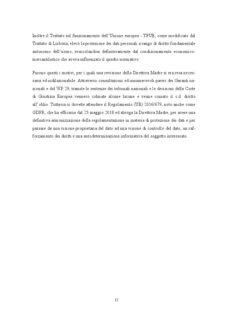 Anteprima della tesi: Il diritto all’oblio del minorenne, Pagina 7
