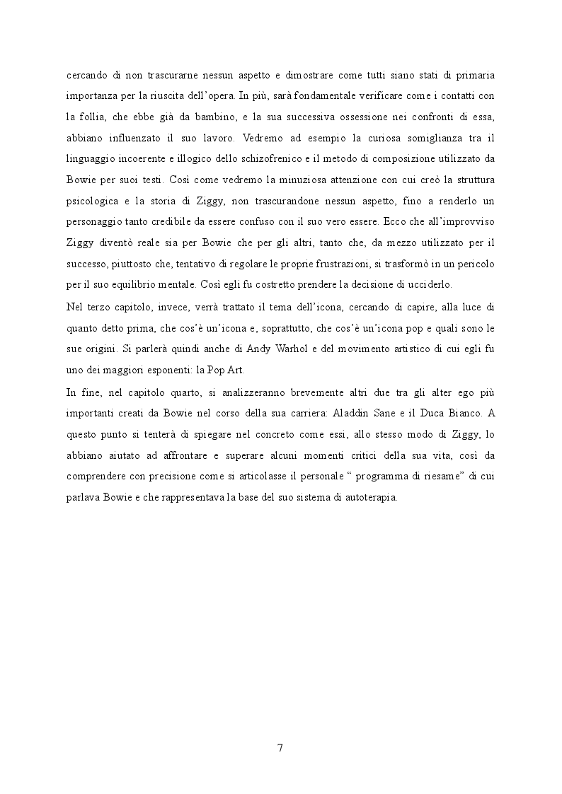 Anteprima della tesi: Molteplici personalità e alter ego: David Bowie, l’uomo che sfuggì alla follia, Pagina 4