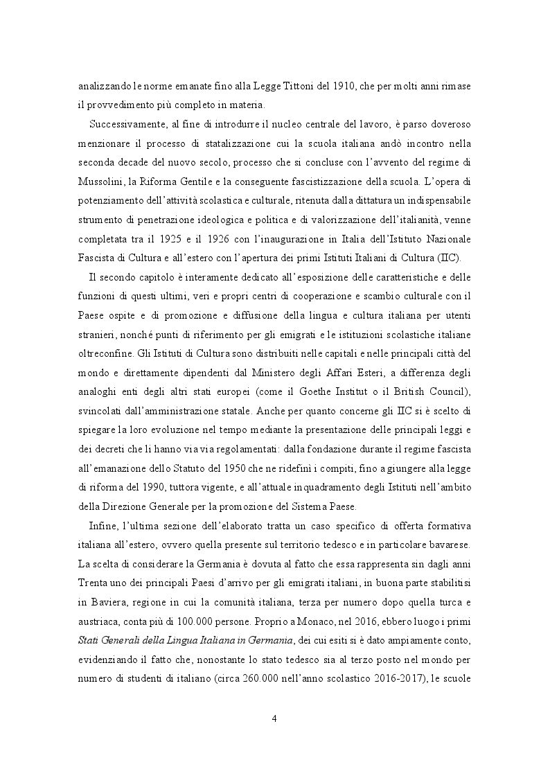 Anteprima della tesi: Educazione italiana all’estero: il caso dell’Istituto Italiano di Cultura di Monaco di Baviera, Pagina 3