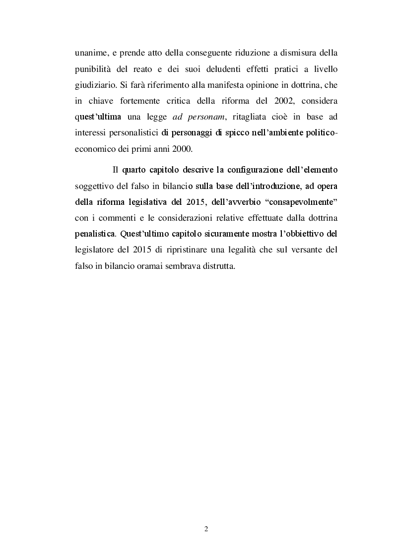 Anteprima della tesi: Le modificazioni del dolo nel tormentato percorso di tipizzazione del delitto di false comunicazioni sociali, Pagina 3