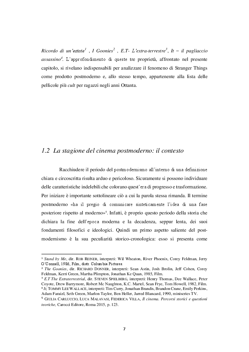 Anteprima della tesi: Analisi di Stranger Things in chiave postmoderna: un cult-movie anni Ottanta, il fenomeno del citazionismo e della commistione di generi, Pagina 6