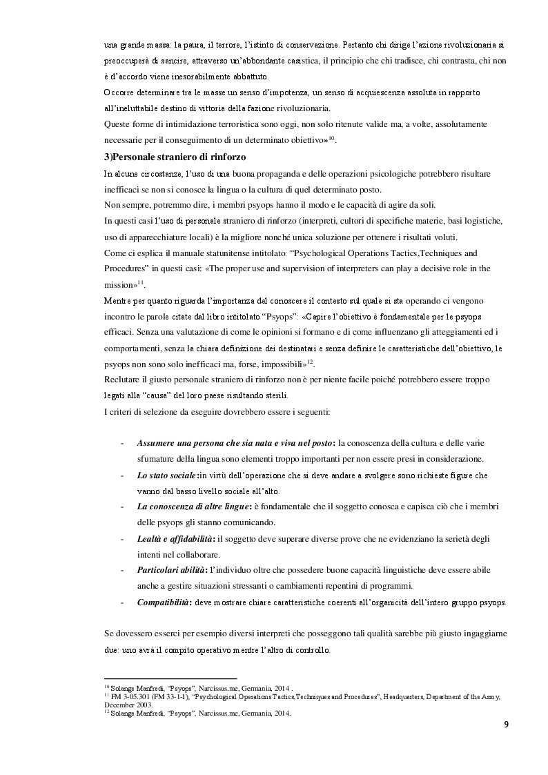 Anteprima della tesi: Le operazioni psyops: l’arte del persuadere, alterare e influenzare, Pagina 10
