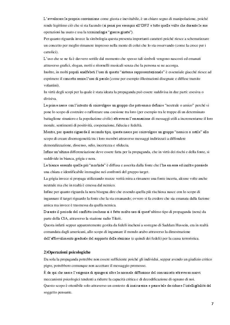 Anteprima della tesi: Le operazioni psyops: l’arte del persuadere, alterare e influenzare, Pagina 8