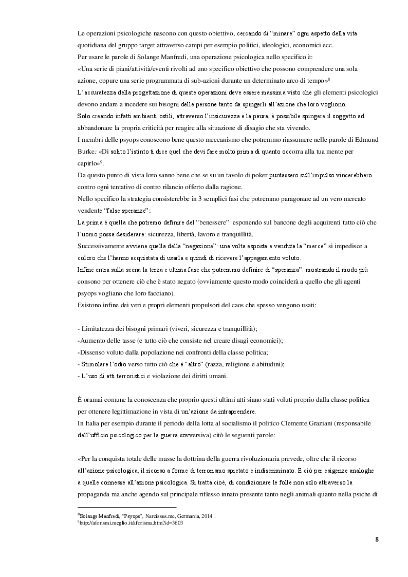 Anteprima della tesi: Le operazioni psyops: l’arte del persuadere, alterare e influenzare, Pagina 9