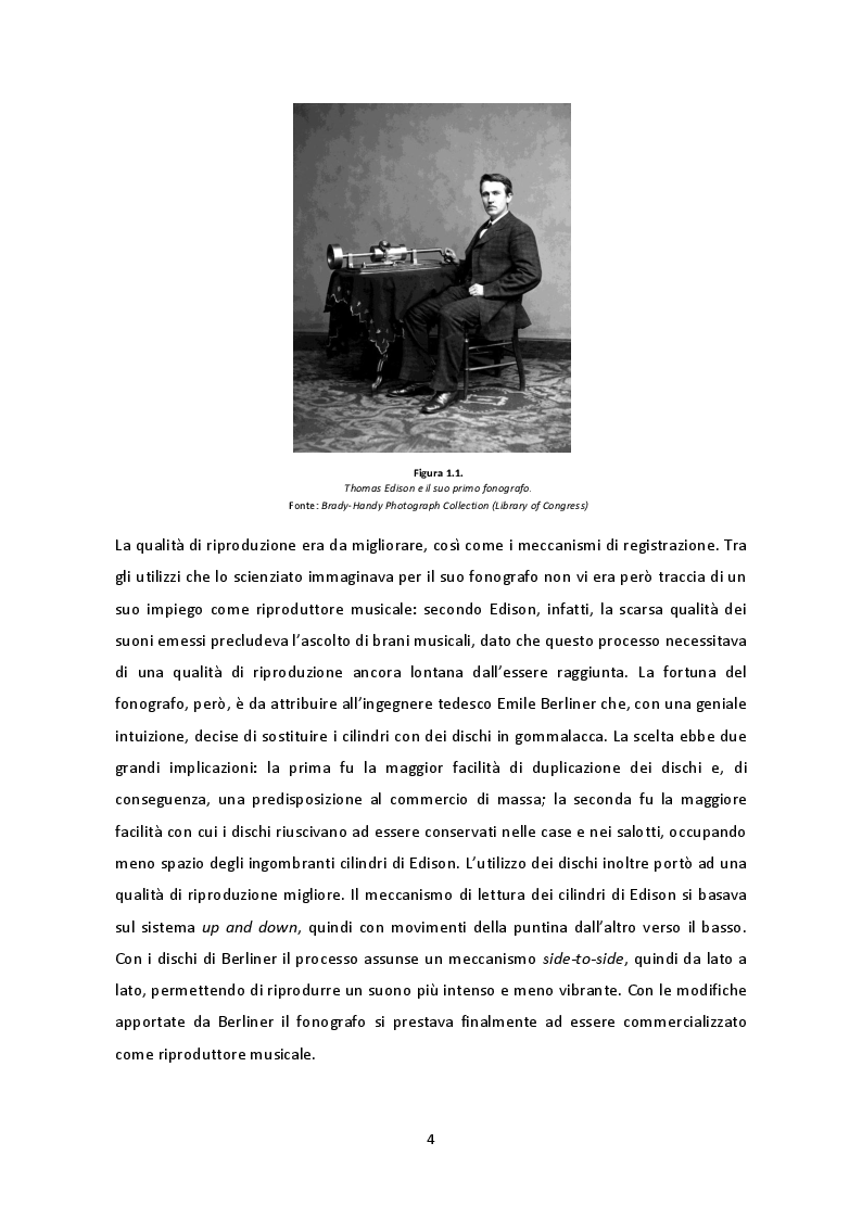 Anteprima della tesi: Storia, struttura e problematiche dell'industria fonografica - Dalle origini al “Value Gap”, Pagina 5