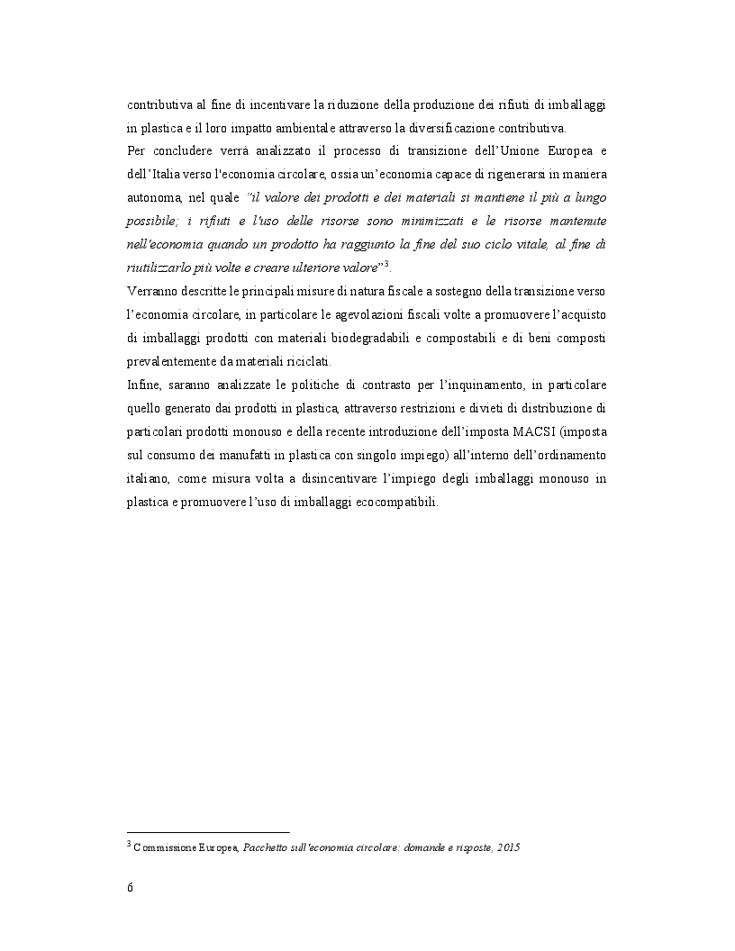 Anteprima della tesi: Tutela dell’ambiente e strumenti tributari per la gestione ottimale di rifiuti e imballaggi, Pagina 4