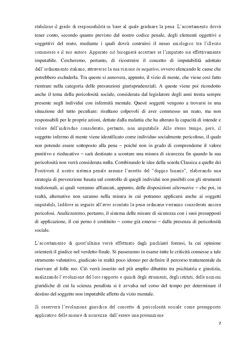 Anteprima della tesi: Dall’alienismo alla risocializzazione: il trattamento del folle reo tra riforme parziali e criticità oggettive, Pagina 4