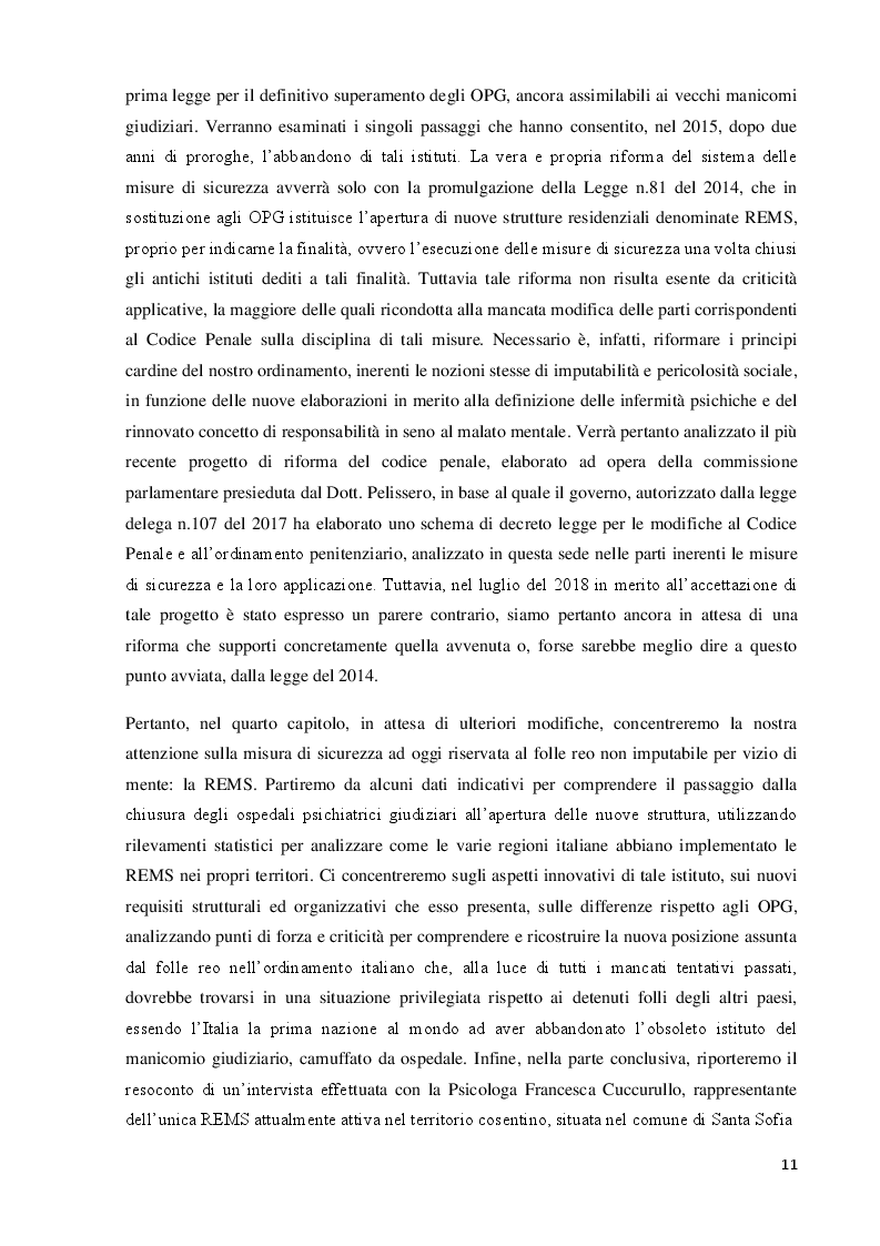 Anteprima della tesi: Dall’alienismo alla risocializzazione: il trattamento del folle reo tra riforme parziali e criticità oggettive, Pagina 8